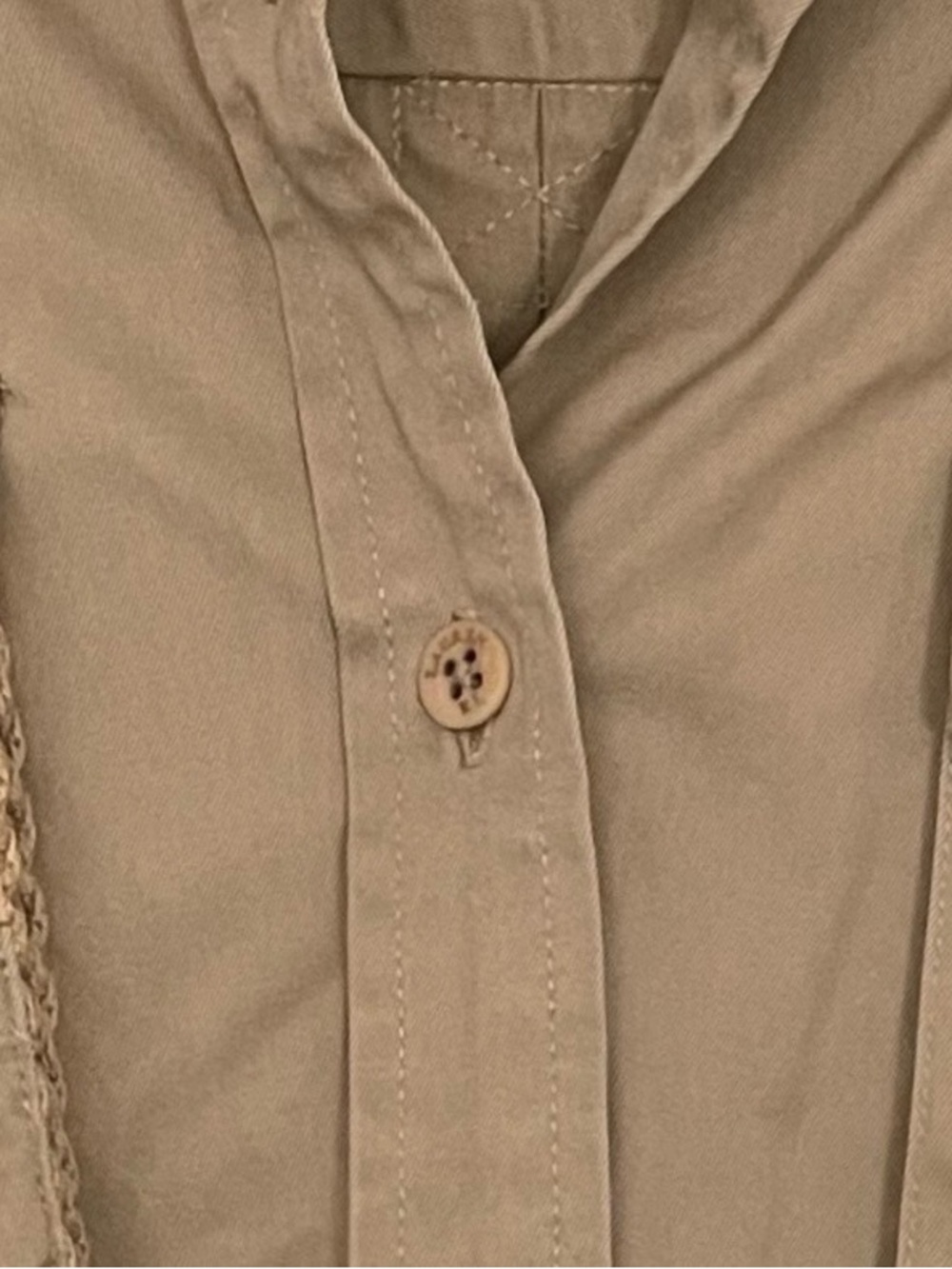 Lauren Ralph Lauren Tan Button-Down Utility Shirt - Picture 2 of 7
